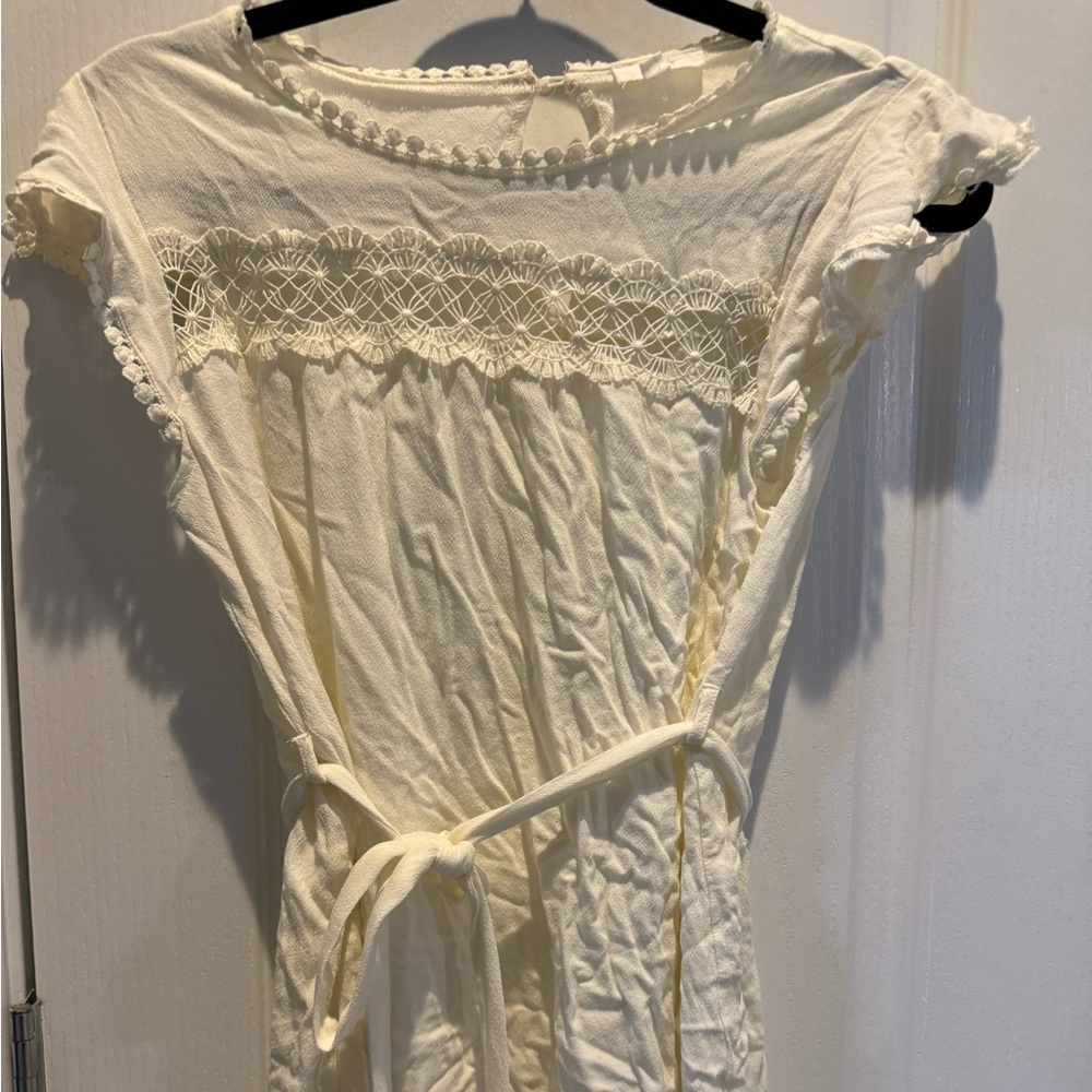 Cream dress in cotton